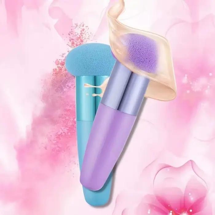 Pinceau de maquillage avec poignée pour femme, éponge cosmétique, outils de beauté professionnels, à la mode