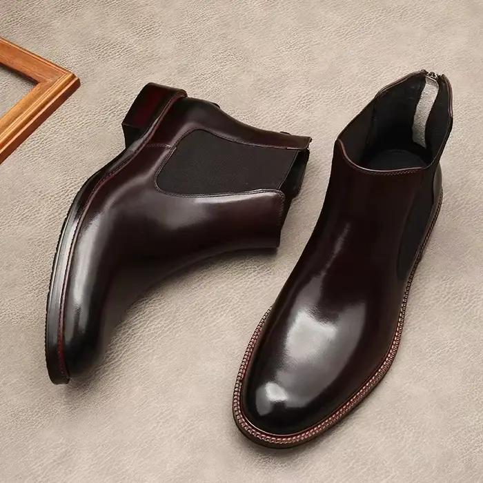 Bottines, bottes pour hommes, style anglais, cuir, grandes