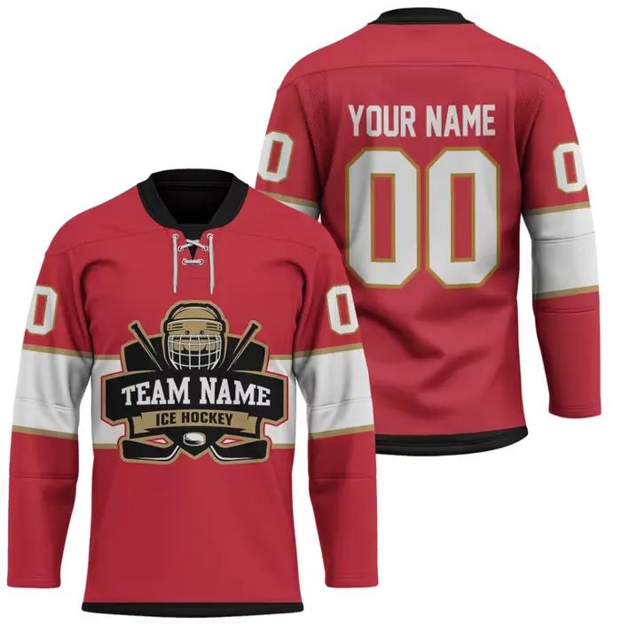 Nom personnalisé rouge maison Breakaway 3D imprimé mode hommes maillot de Hockey été unisexe Personali Sport équipe maillot chemise YU01