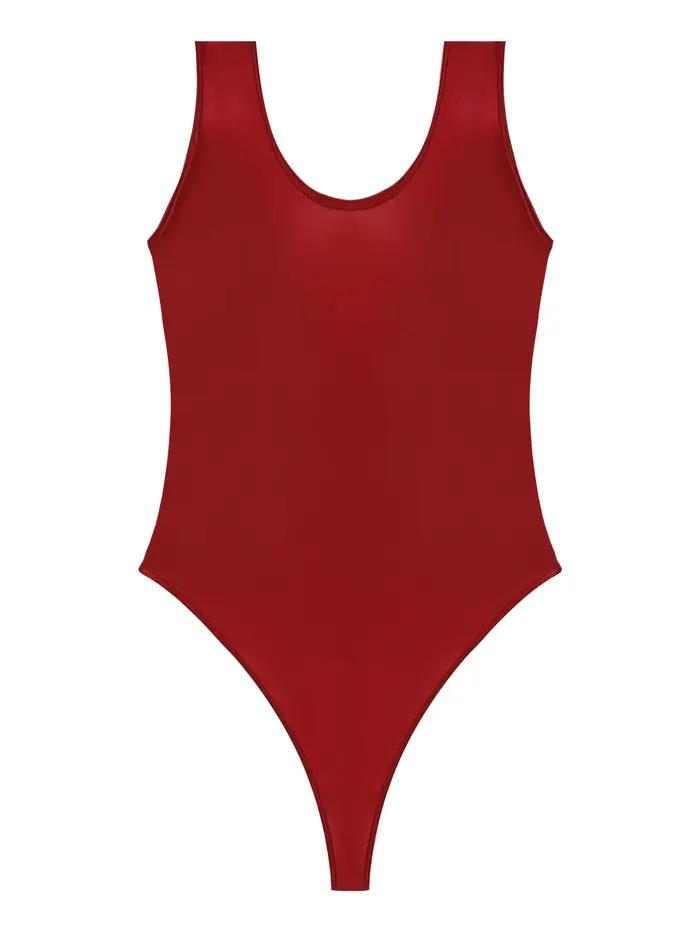 Maillot de bain pour femme maillots de surf une pièce coupe haute body nouveau brillant sans manches gymnastique