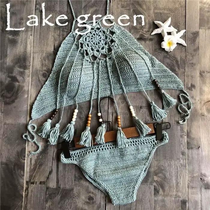 Women Knitted Swimwear Sexy Bikini 2pcs Swimsuit Female Push Up Brazilian Biquini Bathing Suit Thong Bather