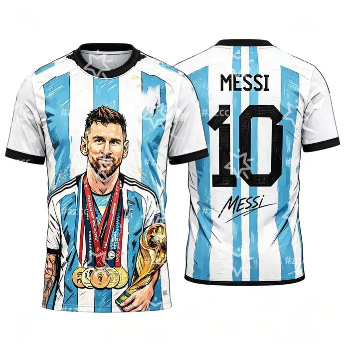 Maillot de football Messi N ° 10 2026, cadeau commémoratif pour les fans, t-shirt de sport d'été pour homme, maillot de cyclisme ﻿