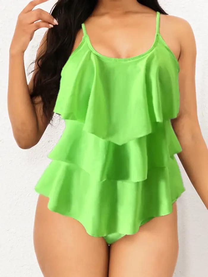 Maillot de bain une pièce à volants