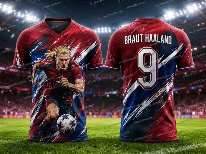 Maillot de supporter Norvège 2026 – Maillot d'été pour homme, uniforme d'entraînement sportif, maillot respirant à séchage rapide pour femme