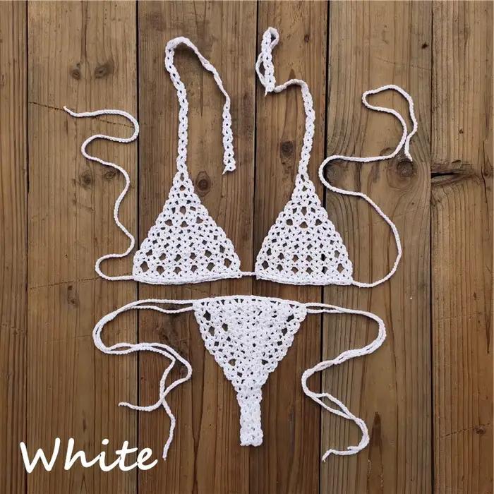 Mini ensemble de Bikini au Crochet fait à la main pour femmes