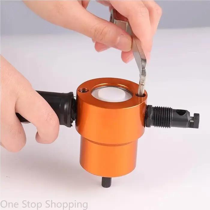 Grignoteuse de coupe de métal à Double tête, grignoteuse de tôle, outil de coupe de scie, fixation de perceuse, outil de coupe gratuit, coupe du métal