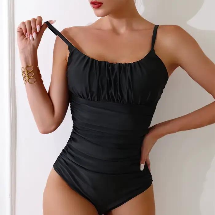Maillot de bain une pièce noir uni