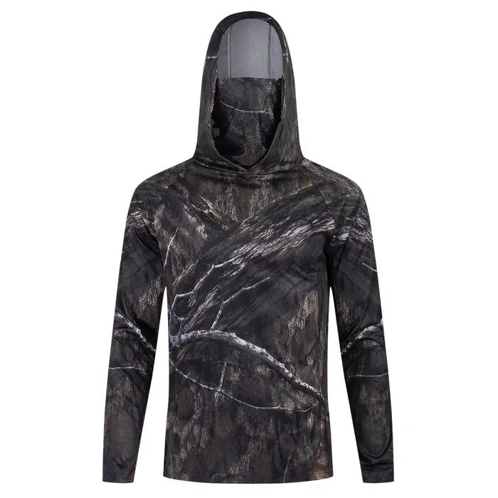 T-shirt de pêche anti-UV à manches longues pour homme, anti-moustiques, coupe décontractée