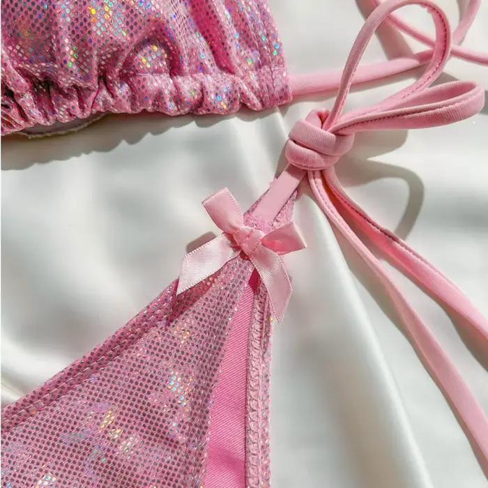 Paillettes Sexy Bikinis 2026 femmes maillots de bain femme maillot