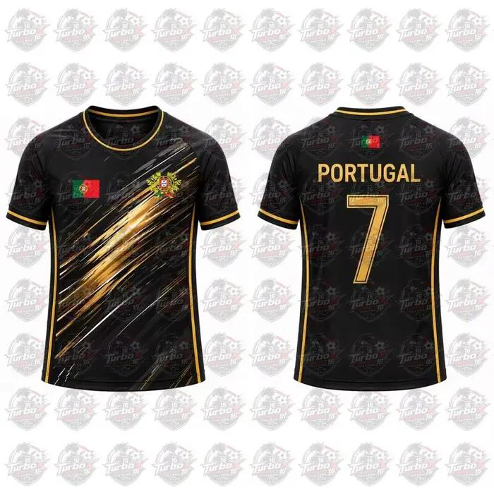 Maillot de football pour homme avec imprimé drapeau du Portugal 2026, T-shirt de sport respirant et à séchage rapide, unisexe, décontracté, cadeau pour les fans, hauts d'été