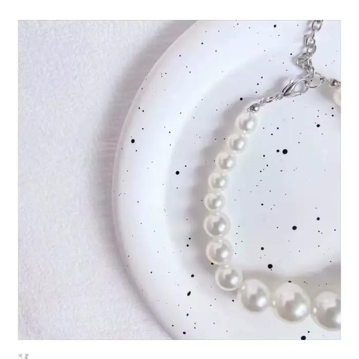 Collier de perles de luxe pour chien, accessoires de toilettage pour fête de mariage, réglable, bijoux pour petits chiens et chats