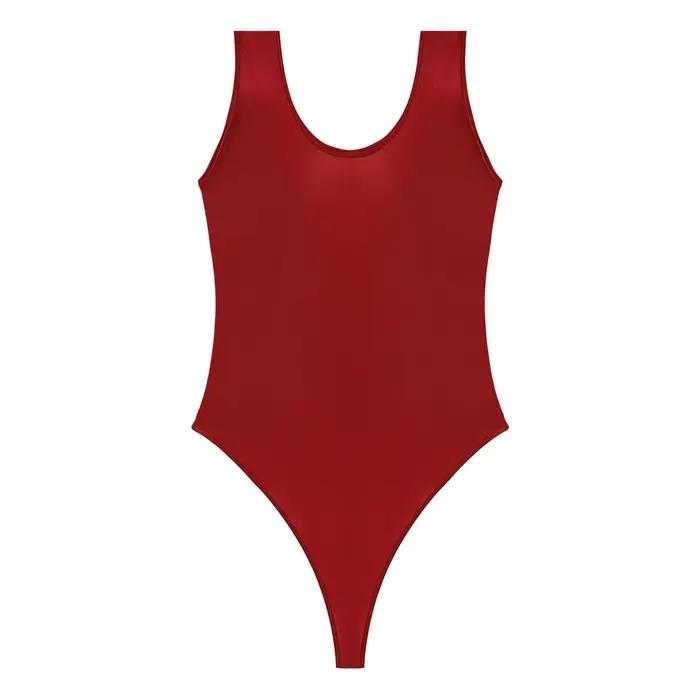 Maillot de bain pour femme maillots de surf une pièce coupe haute body nouveau brillant sans manches gymnastique