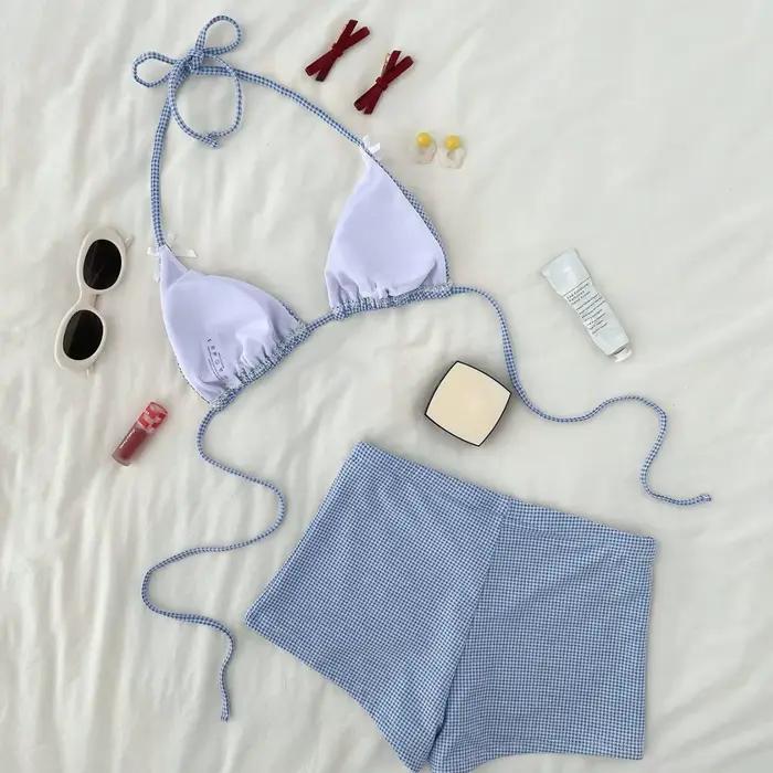Maillot de bain tankini à carreaux 2026 pour femme