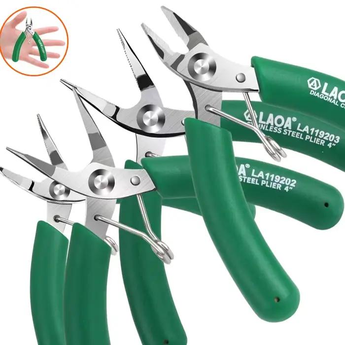 LAOA – Mini coupe latérale en acier inoxydable de 3.5 pouces, pince à Long nez, petite coupe, ciseaux électroniques, pince diagonale, coupe-fil