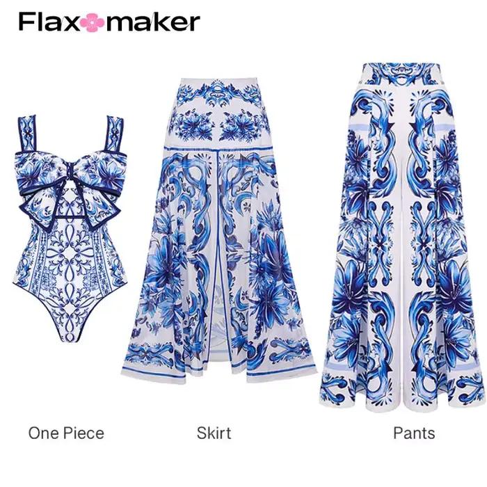Maillot de bain imprimé Majolica avec nœud décoratif