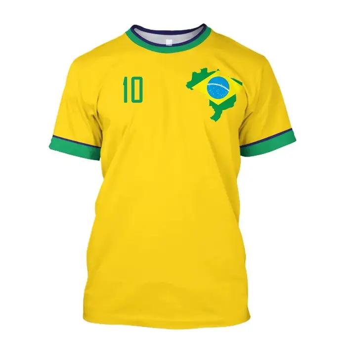 Nouveau Maillot de Foot Brésil 2026 T-shirt Équipe Nationale Brésilienne Col Rond Coupe Oversize Streetwear Décontracté Vêtements Homme