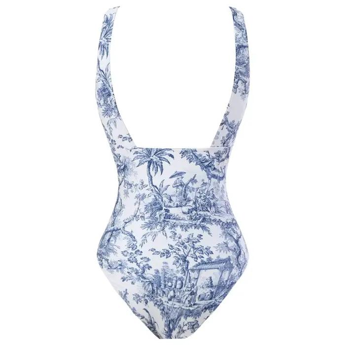 Maillot de bain froncé pour femmes une pièce avec jupe portefeuille pour nager et plage occasions spéciales et vacances en mer