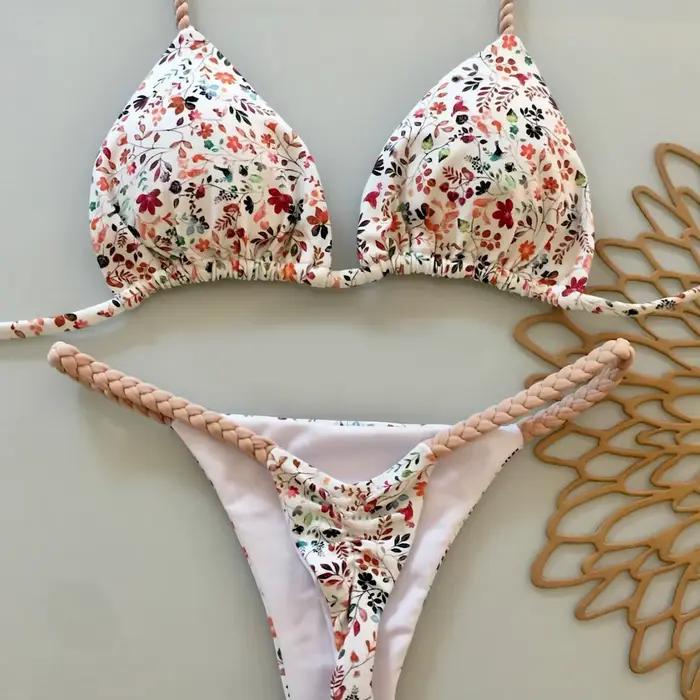 Sexy licou Bikini ensemble femmes maillot de bain deux pièces Triangle string
