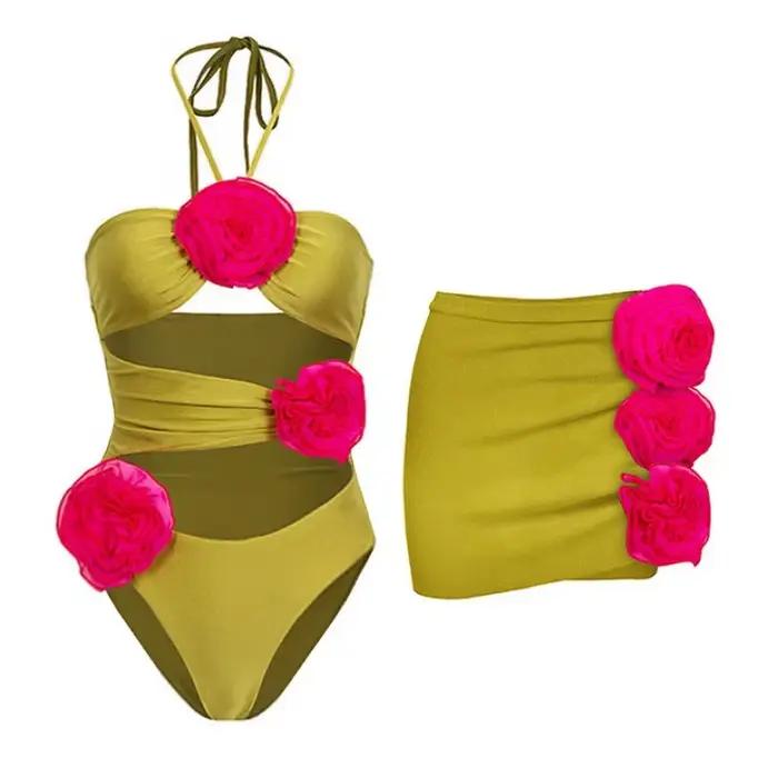 Maillot de bain à fleurs 3D pour femmes