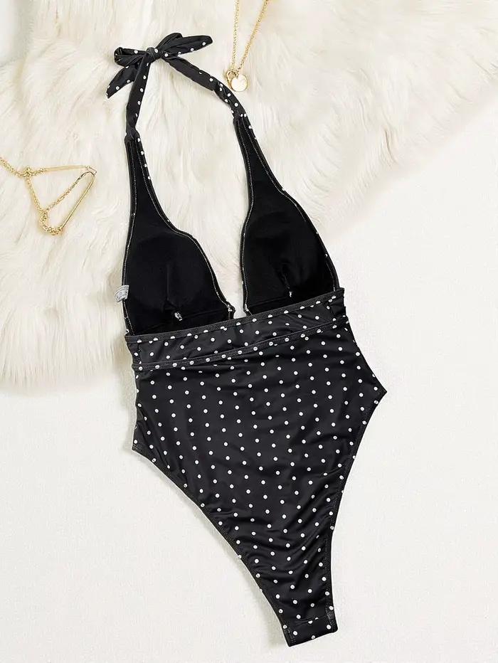 Maillot de bain une pièce sexy à pois pour femme
