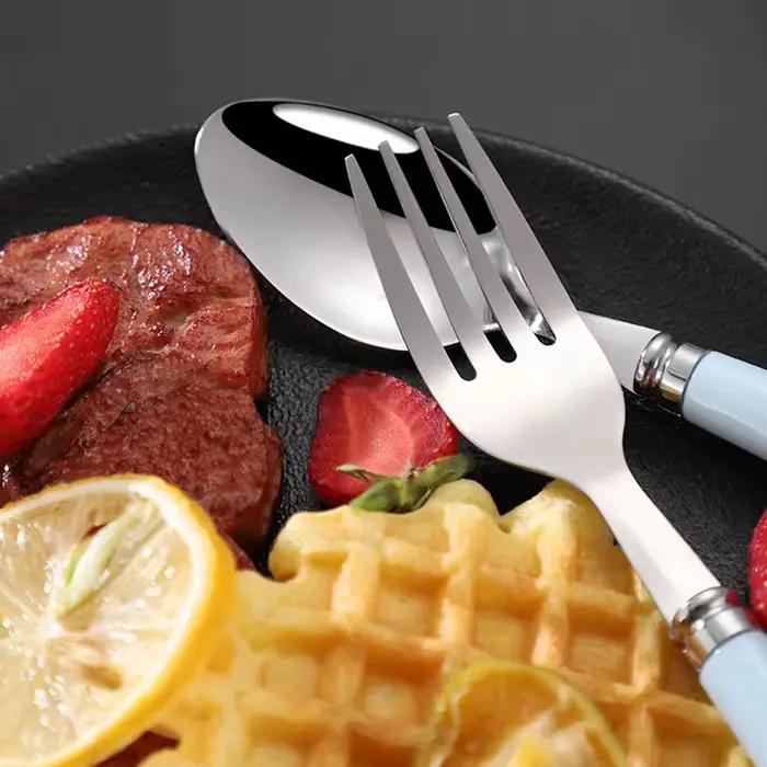 Ensemble de couverts 3 pièces pour enfants, couverts en acier inoxydable pour tout-petits, nourriture de dessin animé, cuillères et fourchettes d'alimentation
