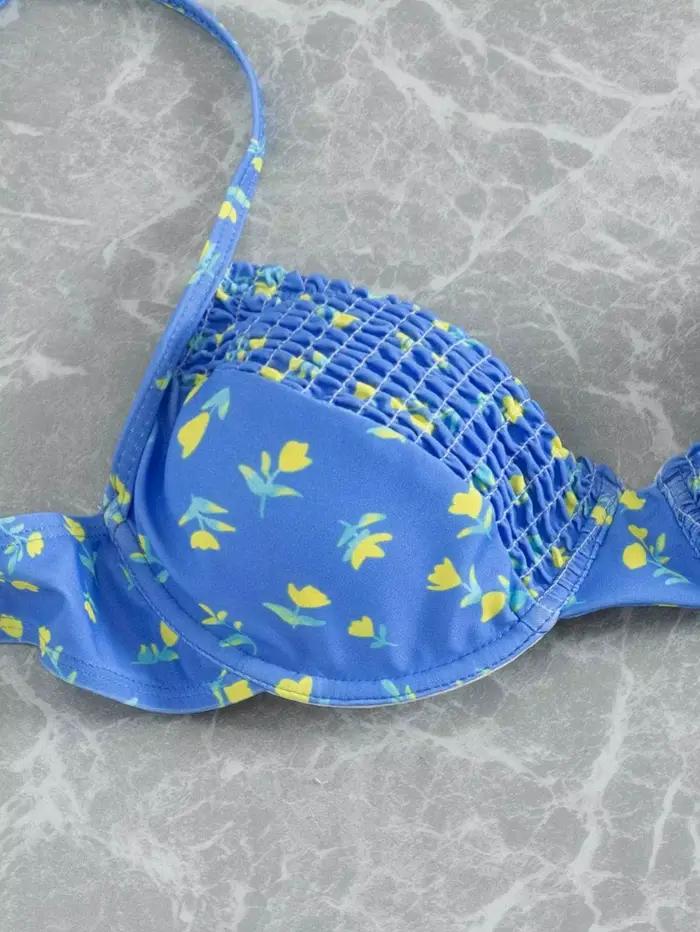Maillot de bain bikini slim imprimé sexy pour femmes à petite poitrine