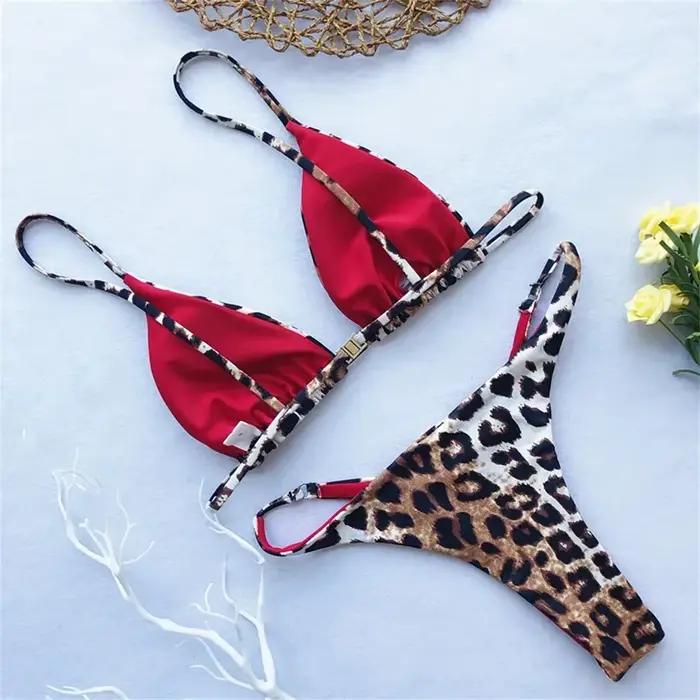 Maillot de bain imprimé léopard pour femme