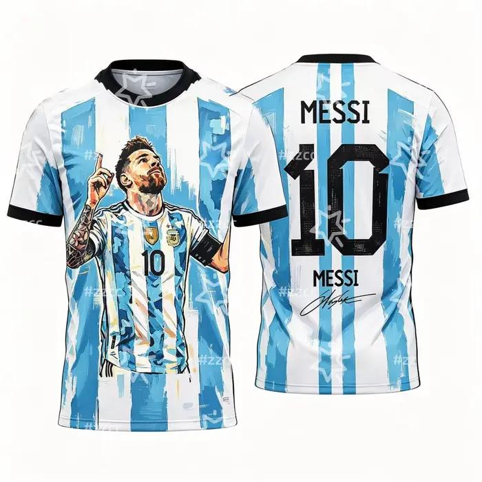 Maillot de football Messi N ° 10 2026, cadeau commémoratif pour les fans, t-shirt de sport d'été pour homme, maillot de cyclisme ﻿