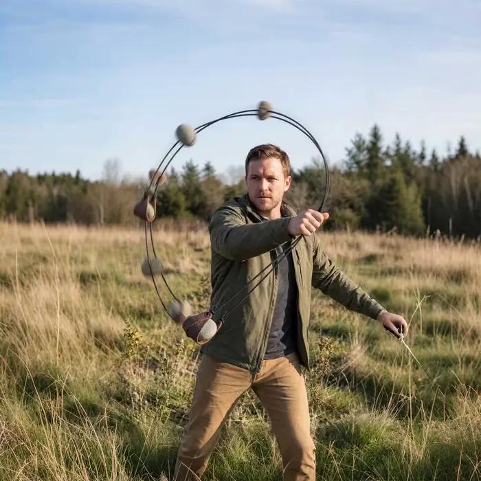 Sangle en cuir, accessoire de randonnée et de tir en plein air, pour lancer des balles de baseball, des pierres, jouet d'entretenissement pour animaux de compagnie.