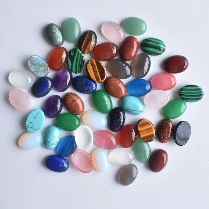 Pierre naturelle de haute qualité, toutes tailles de perles ovales sans trou pour la fabrication de bijoux, livraison gratuite, vente en gros