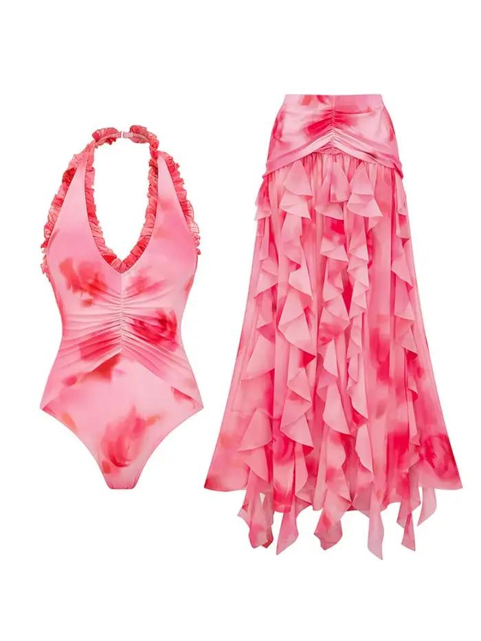 Maillot de bain à fleurs roses