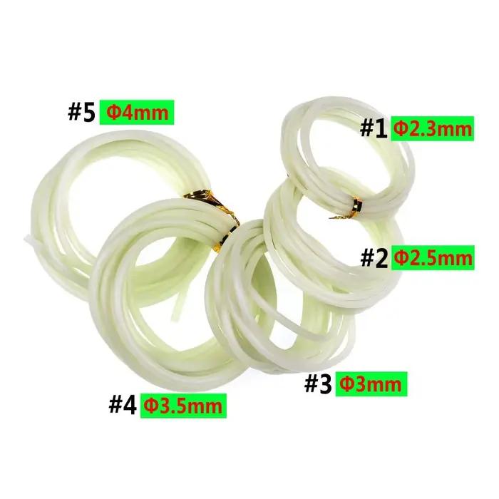 Tubes de protection lumineux en silicone pour la pêche, 5 tailles, pour la pêche légère