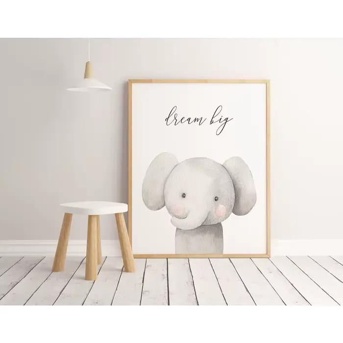 1 toile sans cadre, impressions pour chambre d'enfant, décor animalier, chambre de tout-petit, dessin animé mignon, citation inspirante, affiches sur toile