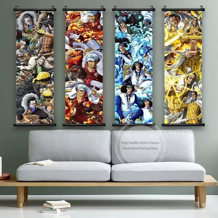 Affiche de dessin animé une pièce, rouleau suspendu, papier peint de bande dessinée, Art mural, toile, décoration de maison, salon, chambre à coucher, peinture, cadeau