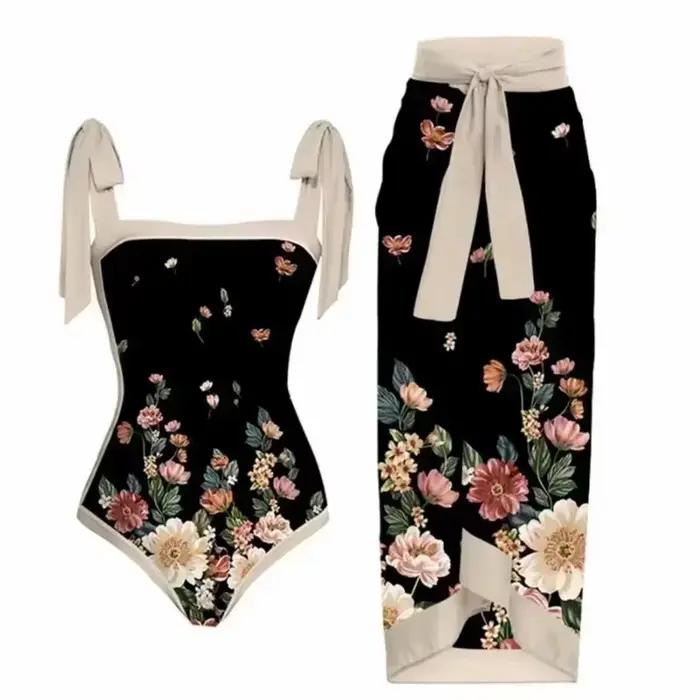 Maillot de bain une pièce avec jupe