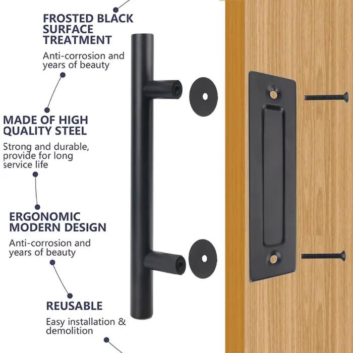 Pour armoire placard tirer encastré bois porte poignée coulissante grange porte poignée meubles matériel ensemble 35-45MM porte intérieure