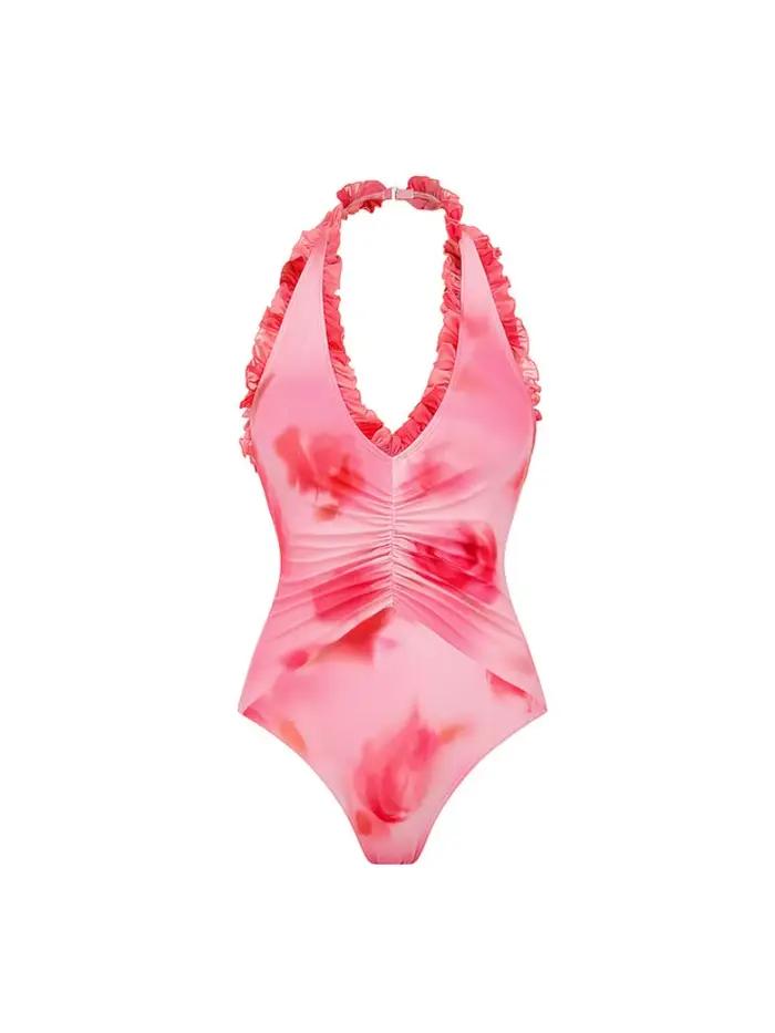 Maillot de bain à fleurs roses