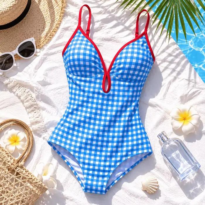 Maillot de bain une pièce simple à dos ouvert