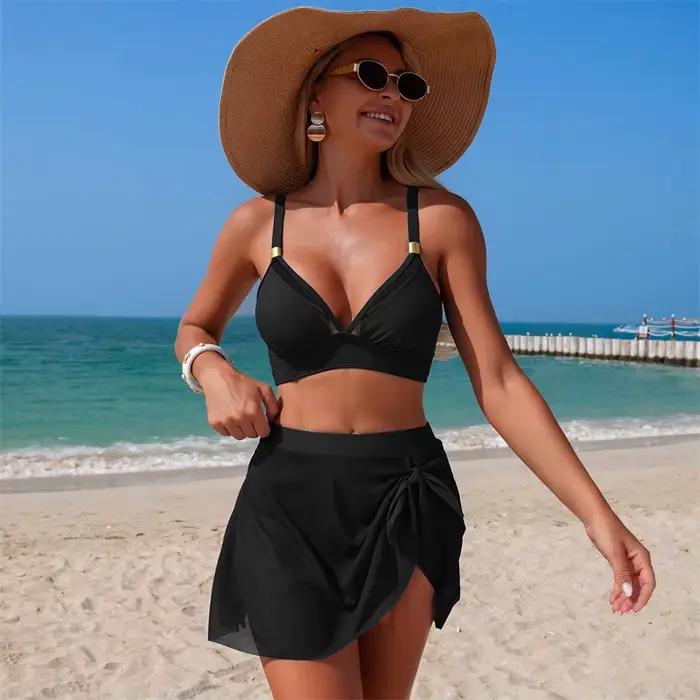 Maillot de bain sexy taille haute pour femme