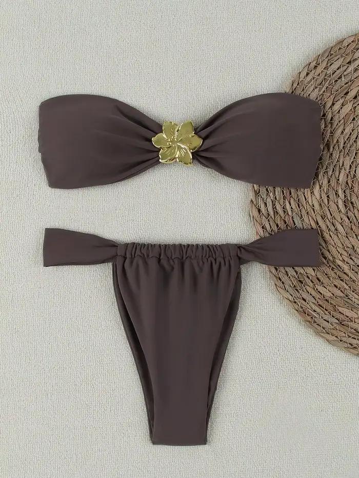 Ensemble bikini bandeau push-up sexy 2026 - Maillot de bain brésilien string pour femme