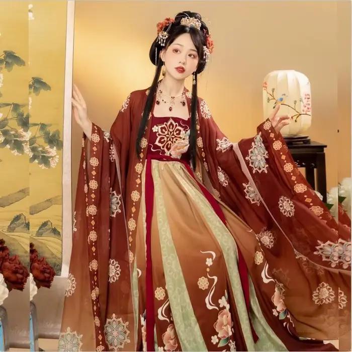 Robe Hanfu surdimensionnée 8XL pour femmes, Costume de carnaval Hanfu traditionnel chinois ancien, robe verte et rouge, grande taille 6XL