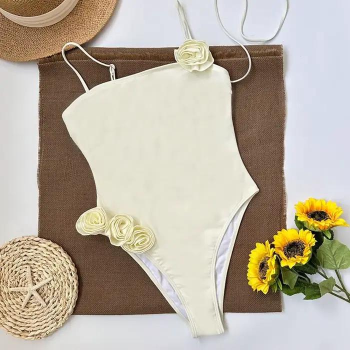 Sexy Rosette tour de cou une pièce maillot de bain 2024 nouveaux maillots