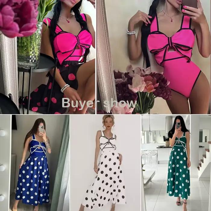 Maillot de bain une pièce avec nœud papillon pour femmes