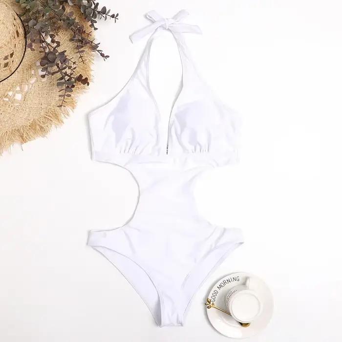 Maillot de bain rouge une pièce pour femmes