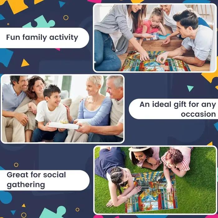 Grand puzzle géant 500/1000/1200/2000 pièces, carte du monde paysagère, puzzles pour adultes, jouets anti-stress, cadeau