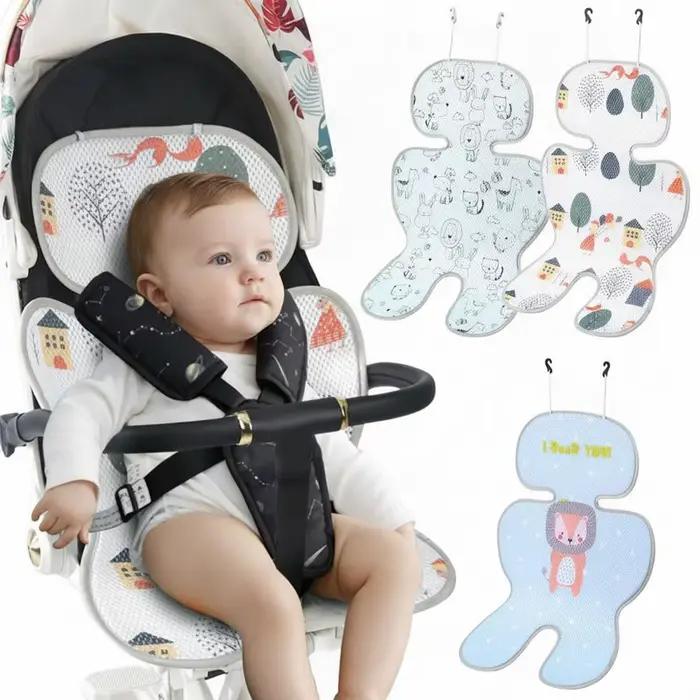 Coussin de siège de poussette pour bébé, nouveau coussin frais et respirant, coussin de siège de chariot double face pour nourrissons, accessoires universels pour poussette de bébé