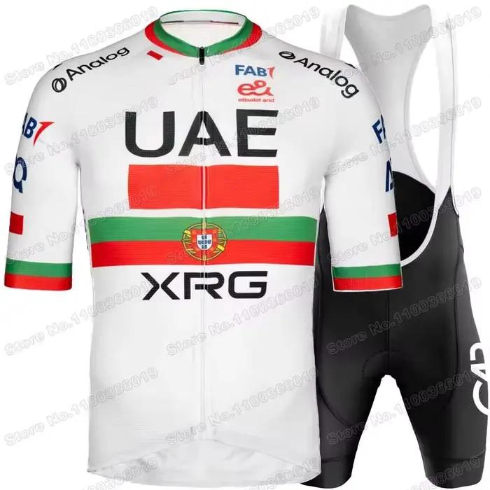 Maillot de Cyclisme UAE Team 2026,Vêtements de Cyclisme Champion du Portugal João Almeida,Chemises de vélo de route Hommes,Cuissard à bretelles
