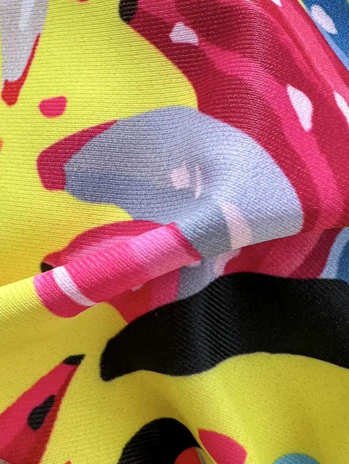 Maillot de bain imprimé style Spice Girl pour femmes, ensemble de bikinis, style de plage, couleurs vibrantes, confort élastique, durabilité exceptionnelle, idéal pour les vacances et les activités de plage