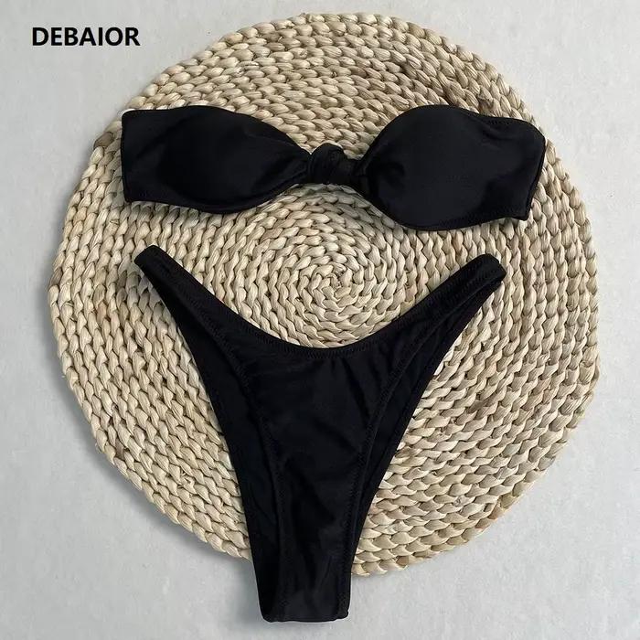 DEBAIOR Sexy noeud Bikini ensemble maillot de bain pour femmes