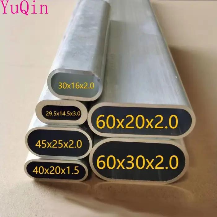 Tuyau ovale en aluminium de toutes tailles, cadre de tube elliptique plat creux en alliage d'aluminium, matériel de bricolage